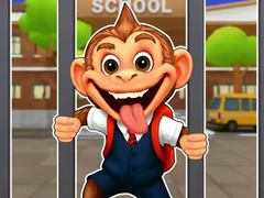 Гульня Jigsaw Puzzle: Monkey Student School Prank