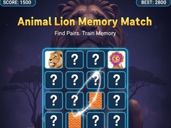 Гульня Animal Lion Memory Match