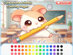 Гульня Cute Anime Animals Coloring Pages