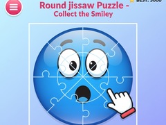 Гульня Round jigsaw Puzzle - Collect the Smiley