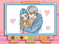 Гульня Coloring Book: Kpop Valentine's Day