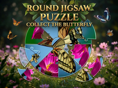 Гульня Round Jigsaw Puzzle - Collect the Butterfly