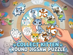 Гульня Round jigsaw Puzzle - Collect Kitten