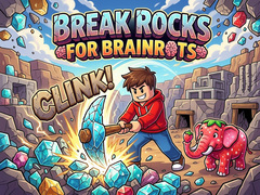 Гульня Break Rocks For Brainrots