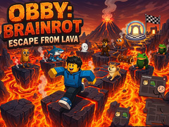 Гульня Obby: Brainrot escape from Lava