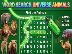 Гульня Word Search Universe Animals